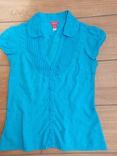 Monsoon Embroidered Blouse - Turquoise - size 8