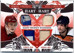 2021-22 Leaf Lumber Sergei Fedorov Eric Lindros Game Used Stick 4/5 Red Wings