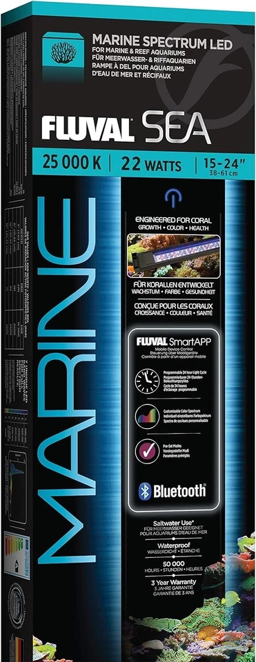 Fluval Sea Marine 3.0 LED 15-24 In Aquarium Lighting for Coral Growth, 22 Watt - Image 1 of 1