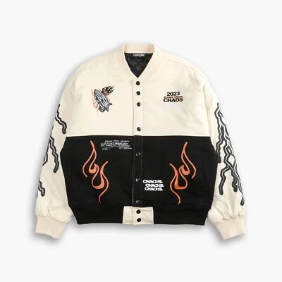 Civil Regime Pray For Us Soldout MEDIUM Limited Varsity Jacket BLK/Butter NEW - Image 1 of 4