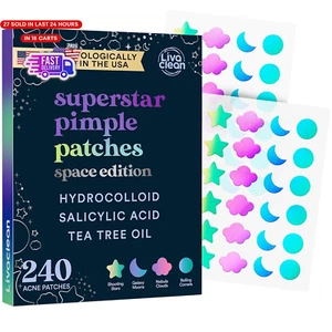 240 CT Holographic Cute Acne Patches - Space Edition W/Salicylic Acid & Tea Tree - Picture 1 of 12