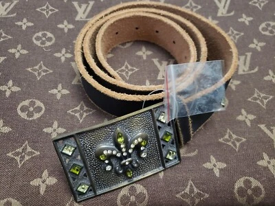 Royal Plush M/L Women's Leather Belt With Jeweled Buckle - Image 1 of 4