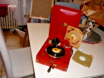 ANCIEN JOUET GRAMOPHONE ORPHEE TOURNE DISQUE 1930 PACIFIC TOLE GEGE JEP - Photo 1/4