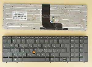 NEW for HP Elitebook 8560w 8570w keyboard Hebrew Israel Pointer No Backlit