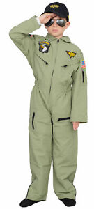 Child Unisex Air Force Pilot Kids Halloween Costume Jumpsuit Set