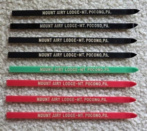 Vintage 1960's 1970's MOUNT AIRY LODGE Mt Pocono, PA Swizzle Stick Lot Of 8 - Picture 1 of 2