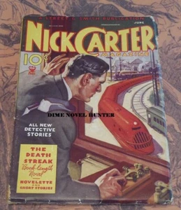 NICK CARTER DETECTIVE MAGAZINE JUNE 1935 B TRAIN STORY PULP DIME NOVEL CHARACTER - Picture 1 of 1