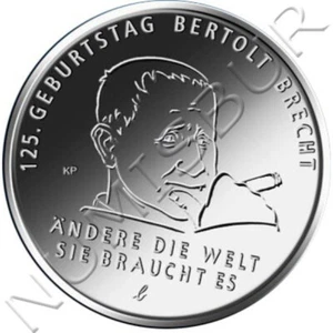 ALEMANIA 20 euro plata 2023 - 150 Aniversario Nacimiento Bertolt Brecht 20€ - Imagen 1 de 2