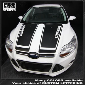 Ford Focus Hood Accent Stripes Decals 2011 2012 2013 2014 Pro Motor Stripes - Picture 1 of 2