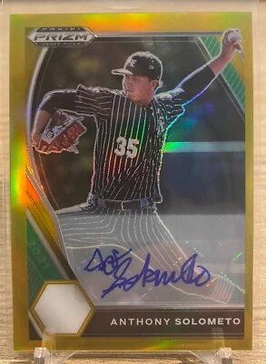 2021 Panini Prizm Anthony Solometo RC Rookie Gold Auto #'d /10 Pirates - Image 1 of 2