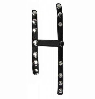 Arnés de cuero estricto a presión para pene y pelota Foto 1 de 4