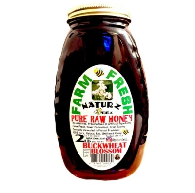 RAW HONEY BUCKWHEAT BLOSSOM HONEY 2LB 908g 100% PURE RAW Unfiltered - Image 1 of 4