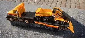 Vintage Remco Tuff Ones Construction Truck Semi Truck w/ Trailer + Extras - Picture 1 of 15