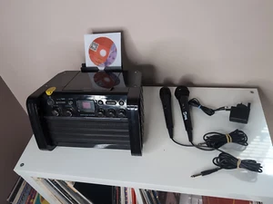 EASY Karaoke Machine EKS213-4BT CD+G Bluetooth Speaker Disco Lights Video - Picture 1 of 19