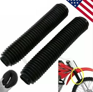 Rubber Motorcycle Front Fork Dust Cover Gaiters Gaitors Boots Shock Absorber US - Foto 1 di 10