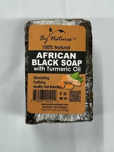 JABÓN NEGRO AFRICANO 100% NATURAL BY NATURES CON ACEITE DE CÚRCUMA 6,5 oz - Imagen 1 de 2