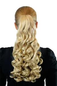Haarteil Zopf Hellblond ca. 45cm Locken Butterfly-Clip Extension XF-0070-24B - Bild 1 von 2