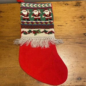 Medias navideñas vintage con flecos de Papá Noel y bastones de caramelo - Imagen 1 de 10