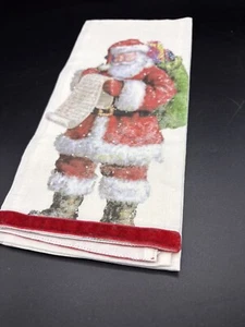Jolly Santa Tea Towel By Pottery Barn Cotton/Linen TT-1 - Picture 1 of 2