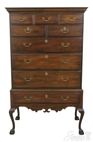 59438EC: KITTINGER CW-153 Colonial Williamsburg Mahogany Highboy Cover