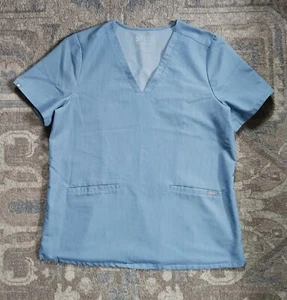 Figs Scrubs Top Women's XL Medical Technical Collection light Blue V Neck - Picture 1 of 9