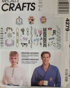 McCalls 4279 Delicate Accents Iron on Transfers Flowers Animals Borders Uncut - Picture 1 of 2