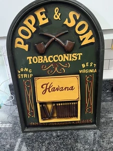 Pope & Son Tobacconist Wooden Sign. Man Cave 24 inch x 16 inch - Picture 1 of 1