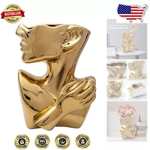 Elegant Gold Head Vase - Unique Succulent Planter for Indoor Decoration - Picture 1 of 11