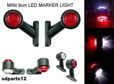 2 X 12/24V LED Luci Ingombro Rosso/Bianco Laterali Rotanti Per Autobus Rimorchi - Immagine 1 di 4