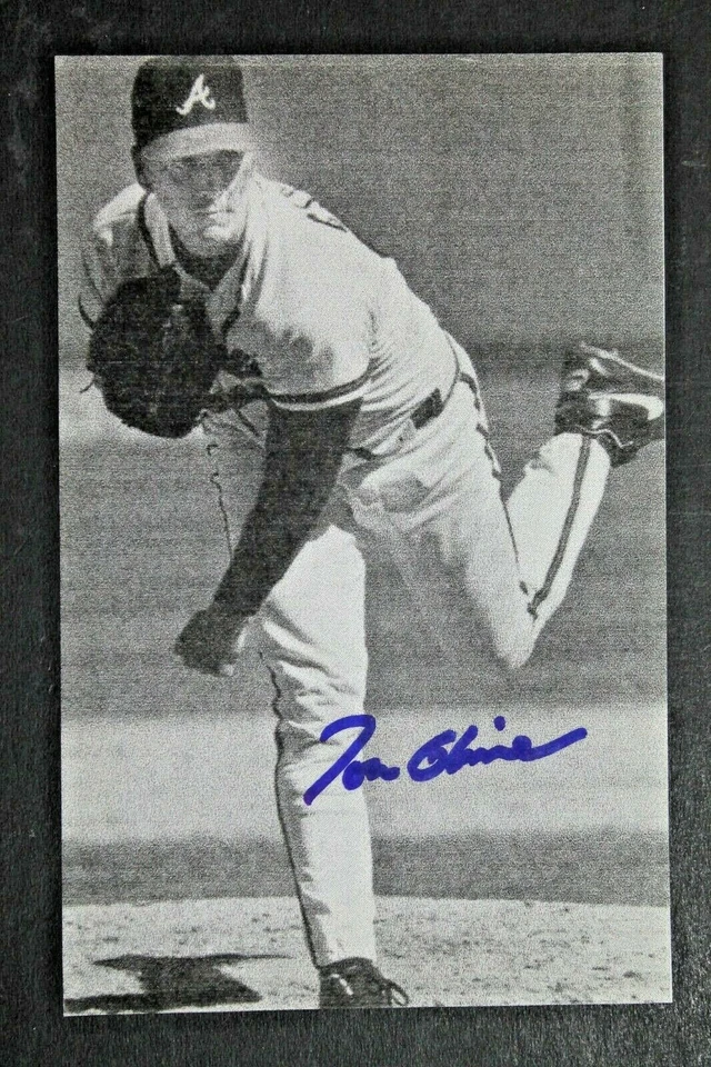 Tom Glavine HOF Atlanta Braves NY Mets Signed Autographed 3x5 Photo - Image 1 of 2