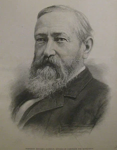 PRESIDENT BENJAMIN HARRISON REPUBLICAN CANDIDATE  1892 HARPER'S WEEKLY PRINT - Picture 1 of 2