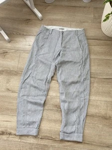 Annette Gortz Linen Blend Avant Garde Wide-Leg Woman’s Ankle Pants Size 34 - Picture 1 of 11