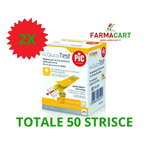 50 STRISCE MISURAZIONE GLICEMIA PIC GLUCOTEST - Foto 1 di 1