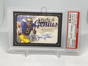 2008 UD Masterpieces Joe Flacco Stroke of Genius Auto RC PSA 10 GEM MT  POP 5 - Picture 1 of 7
