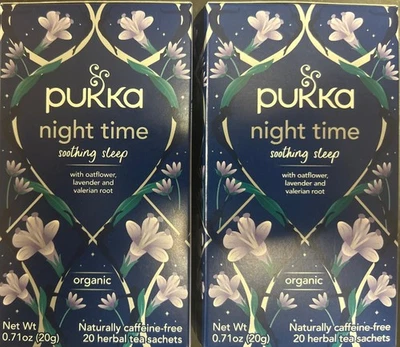 PACK 2 Té de hierbas orgánico nocturno Pukka, manzanilla lavanda y valeriana Foto 1 de 2
