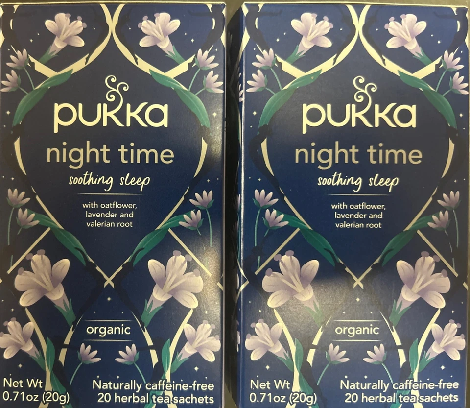 PACK 2 Té de hierbas orgánico nocturno Pukka, manzanilla lavanda y valeriana Foto 1 de 2