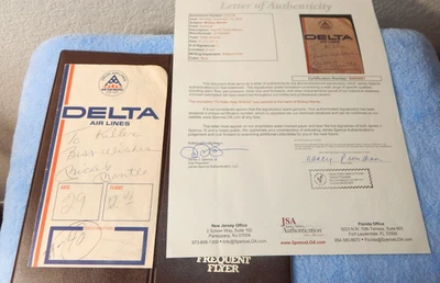 MICKEY MANTLE Signed Autographed Delta Air Lines Boarding Pass JSA Letter COA - Image 1 of 4