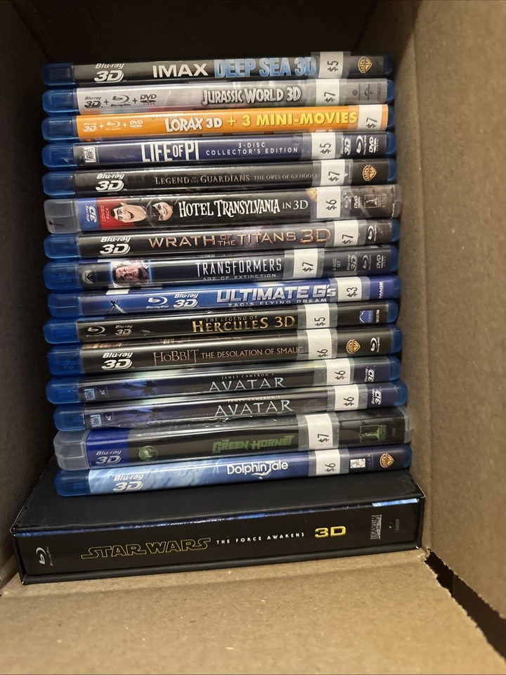 Lot #31 16 3D Blu Ray Movie Lot Star Wars Transformers Avatar Jurassic World Foto 1 de 1
