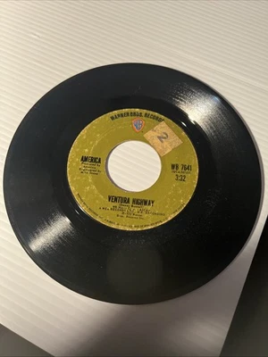 America - Ventura Highway/Saturn Nights-WB ORIGINAL-45-EX (PLAY-TESTED) - Image 1 of 4