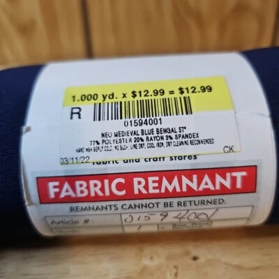 Tela azul oscuro poliéster/rayón/spandex 57" x 1yd Foto 1 de 3