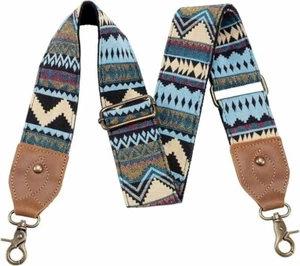 Bolso de Hombro Correa Repuesto Retro Étnico Patrón 2” Ancho Cuero Cabeza - Imagen 1 de 6