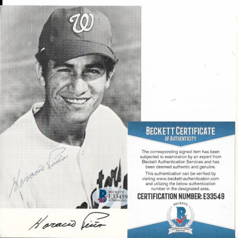 HORACIO PENA WASHINGTON SENATORS SIGNED 3X5 PHOTO POST CARD BECKETT E33549 - Image 1 of 1
