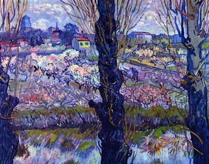 View of Arles by Vincent Van Gogh Giclee Fine Art Print Reproduction on Canvas - Picture 1 of 1