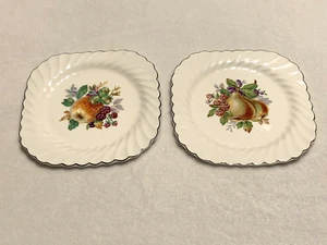 Johnson Brothers England SnoWhite Regency Apple & Pears Square Salad Plate SET - Picture 1 of 8