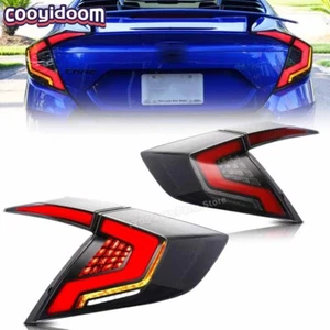 1Set LED Sequential Black Tail Lights For 2016-2021 Honda Civic Sedan - Picture 1 of 7