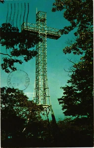 Quebec Canada The Cross on Mount Royal Montreal Chrome Postcard - Picture 1 of 2