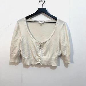 Milly Bergdorf Goodman Seide Baumwolle Cropped Strickjacke Gr. Large - Bild 1 von 6