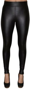 Matty M Ladies' Faux Leather Front Legging - Black Size Medium New! - Picture 1 of 2