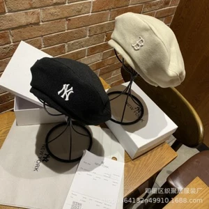 Korean MLB Ny Beret for Male and Female Couples Warm Windproof Painter Hat - Picture 1 of 14