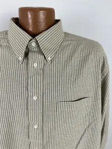 Vintage Arrow Dover Oxford Shirt Men 2XL Beige Striped Long Sleeve Button Down - Picture 1 of 19